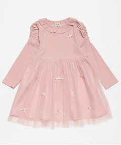 Pupil House / ピューピルハウス ミニ丈・ひざ丈ワンピース | リボンチュールドッキングワンピ