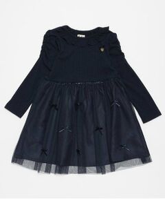 Pupil House / ピューピルハウス ミニ丈・ひざ丈ワンピース | リボンチュールドッキングワンピ