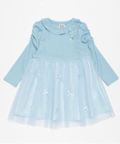 Pupil House / ピューピルハウス ミニ丈・ひざ丈ワンピース | リボンチュールドッキングワンピ