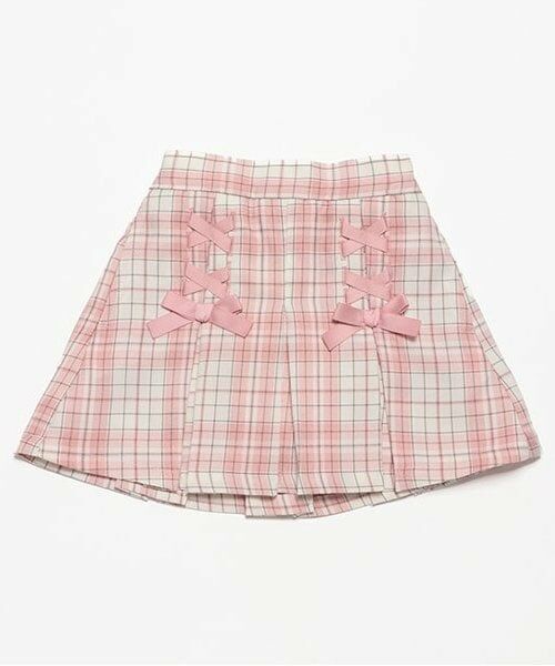 Pupil House / ピューピルハウス ミニ・ひざ丈スカート | チェックプリーツスカート(ピンク)