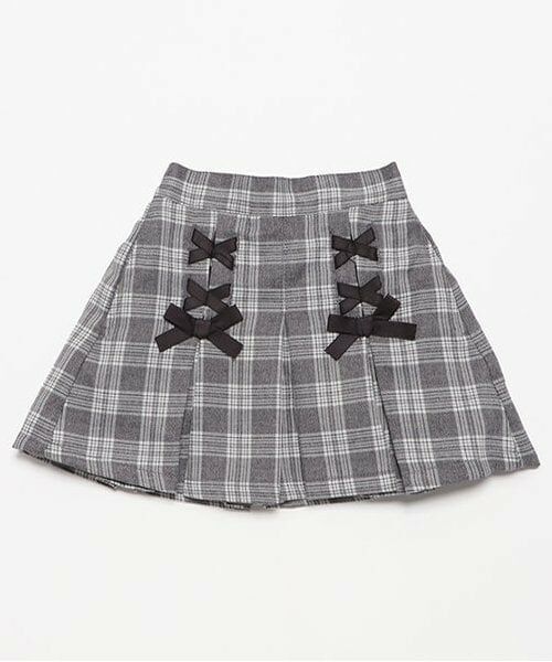 Pupil House / ピューピルハウス ミニ・ひざ丈スカート | チェックプリーツスカート(グレー)