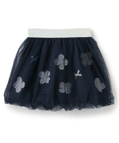 Pupil House / ピューピルハウス ミニ・ひざ丈スカート | 花モチーフチュールスカート