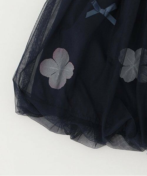 Pupil House / ピューピルハウス ミニ・ひざ丈スカート | 花モチーフチュールスカート | 詳細3