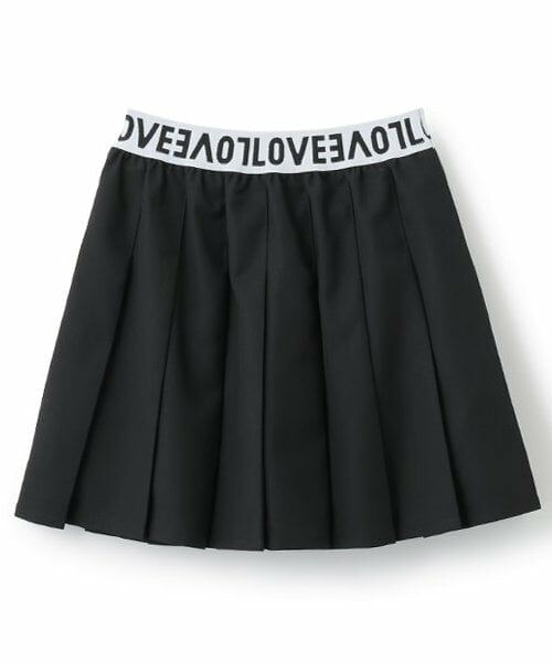 Pupil House / ピューピルハウス ショート・ハーフ・半端丈パンツ | 【milkycoast】ウエストロゴ入りプリーツSK（黒）