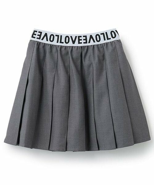 Pupil House / ピューピルハウス ショート・ハーフ・半端丈パンツ | 【milkycoast】ウエストロゴ入りプリーツSK（グレー）