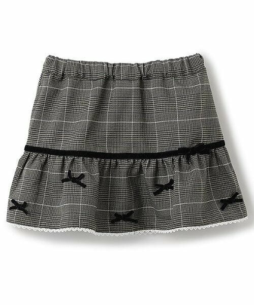 Pupil House / ピューピルハウス ミニ・ひざ丈スカート | チェックスカート(黒)