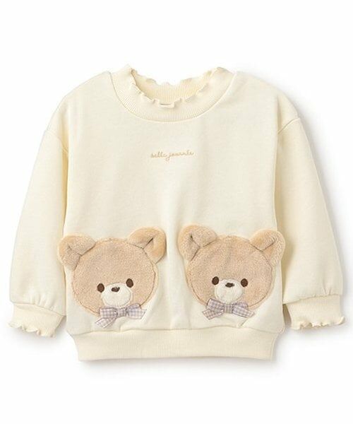 Pupil House / ピューピルハウス スウェット | クマポケット風プルオーバー（アイボリー）