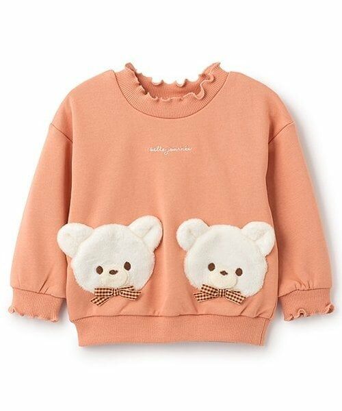 Pupil House / ピューピルハウス スウェット | クマポケット風プルオーバー（モデレート ピンク）