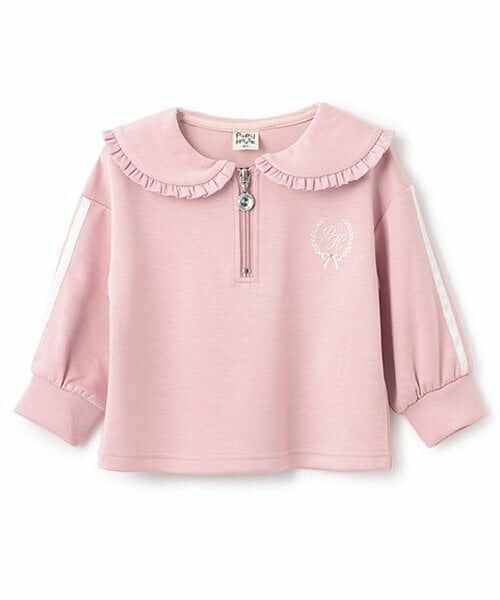 Pupil House / ピューピルハウス スウェット | ハーフジップセーラー衿袖ラインPO（ピンク）