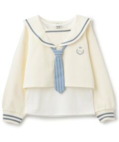 Pupil House / ピューピルハウス スウェット | セーラー衿短丈レイヤードPO