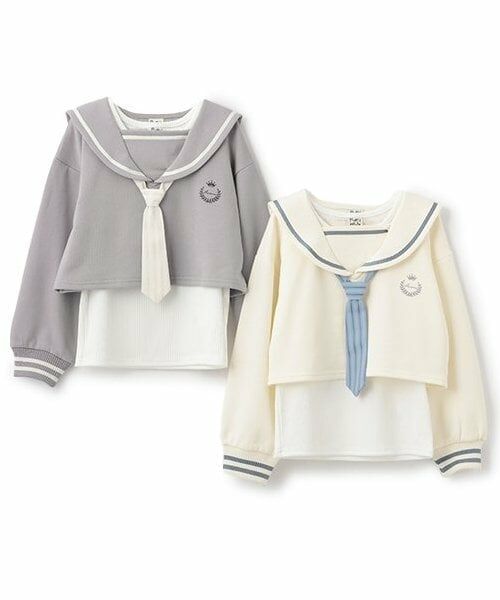 Pupil House / ピューピルハウス スウェット | セーラー衿短丈レイヤードPO | 詳細13