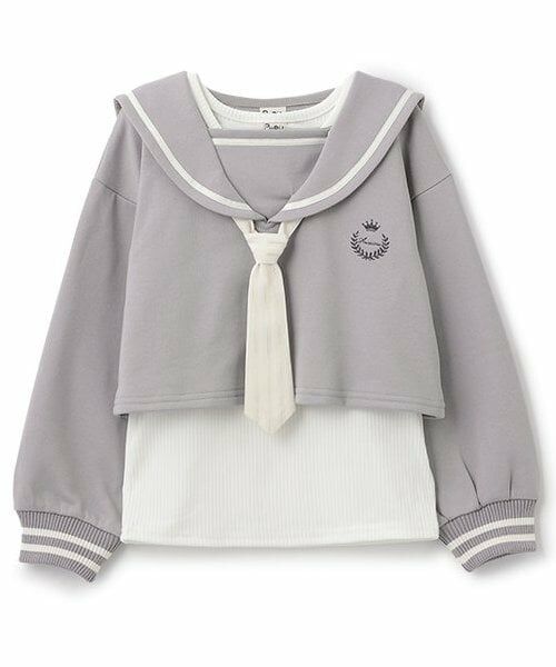 Pupil House / ピューピルハウス スウェット | セーラー衿短丈レイヤードPO（グレー）