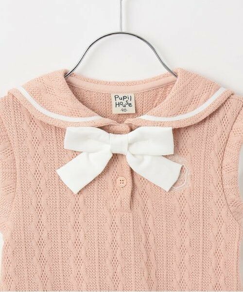 Pupil House / ピューピルハウス ニット・セーター | レイヤード風セーラー衿ニットソー | 詳細2