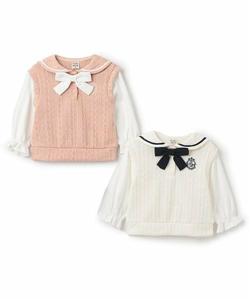 Pupil House / ピューピルハウス ニット・セーター | レイヤード風セーラー衿ニットソー | 詳細8