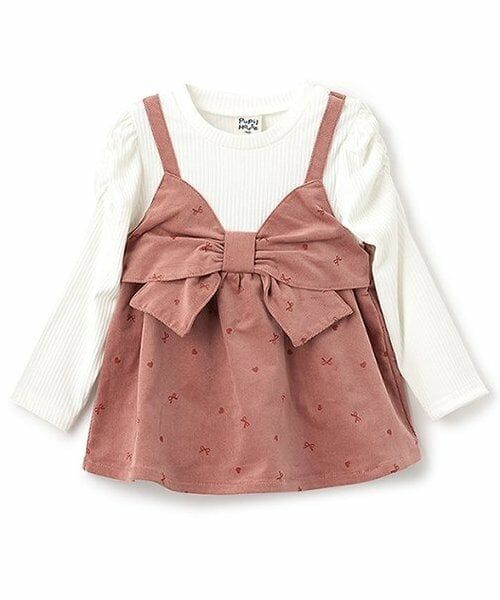 Pupil House / ピューピルハウス Tシャツ | 総柄PtビスチェドッキングT（モデレート ピンク）