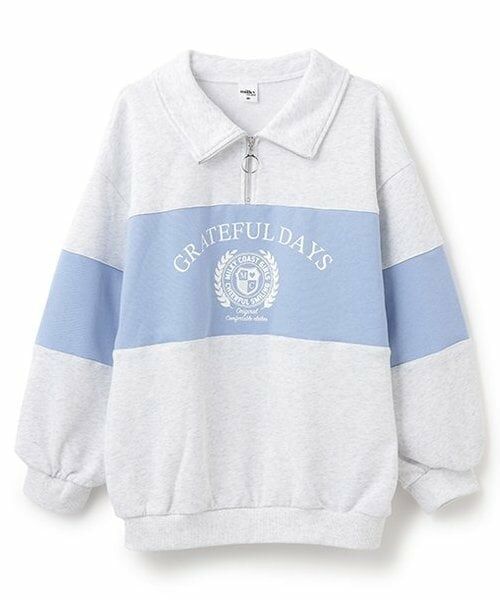 Pupil House / ピューピルハウス スウェット | 【milkycoast】ハーフジップ切り替えトレーナー（シロ杢）