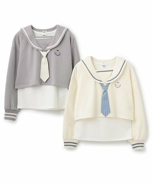 Pupil House / ピューピルハウス スウェット | 【milkycoast】セーラー衿短丈レイヤードPO | 詳細13