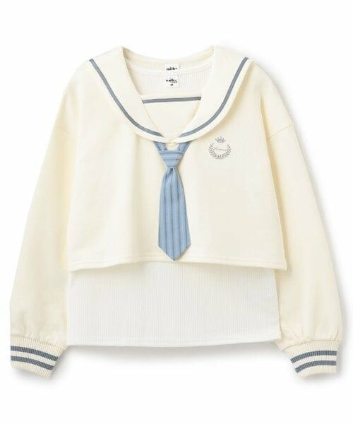 Pupil House / ピューピルハウス スウェット | 【milkycoast】セーラー衿短丈レイヤードPO（アイボリー）