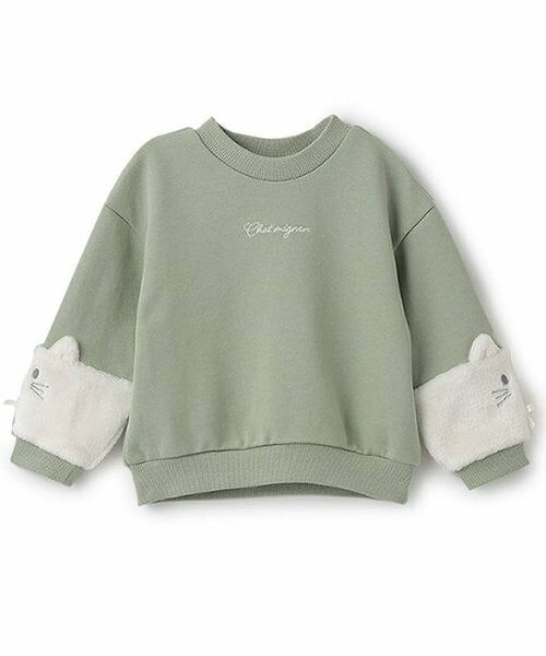 Pupil House / ピューピルハウス スウェット | 袖ねこプルオーバー（モデレート グリーン）