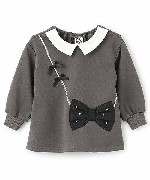 Pupil House / ピューピルハウス スウェット | リボンポシェットプルオーバー（チャコール）