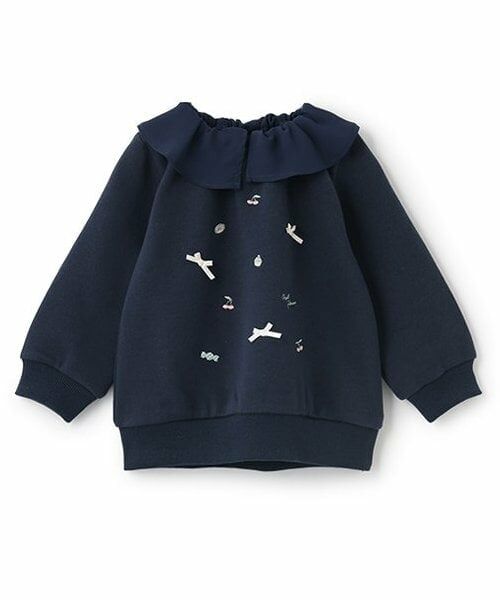 Pupil House / ピューピルハウス スウェット | フリル衿トレーナー（紺）