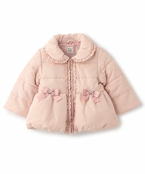 Pupil House / ピューピルハウス その他アウター | 中綿フリルコート（ピンク）