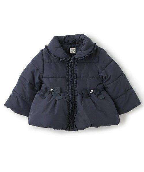 Pupil House / ピューピルハウス その他アウター | 中綿フリルコート（紺）