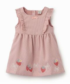 Pupil House / ピューピルハウス ミニ丈・ひざ丈ワンピース | 裾イチゴ刺しゅうジャンスカ