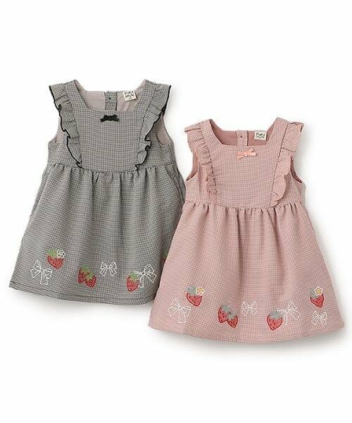 Pupil House / ピューピルハウス ミニ丈・ひざ丈ワンピース | 裾イチゴ刺しゅうジャンスカ | 詳細7