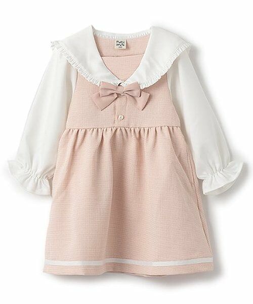 Pupil House / ピューピルハウス ミニ丈・ひざ丈ワンピース | セーラーワンピース（ピンク）