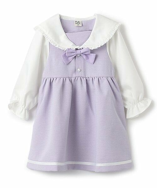 Pupil House / ピューピルハウス ミニ丈・ひざ丈ワンピース | セーラーワンピース（ラベンダー）