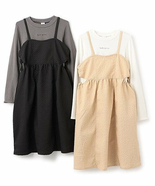 Pupil House / ピューピルハウス ミニ丈・ひざ丈ワンピース | 【milkycoast】JQキャミワンピテレコ長T | 詳細11