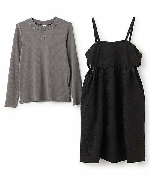 Pupil House / ピューピルハウス ミニ丈・ひざ丈ワンピース | 【milkycoast】JQキャミワンピテレコ長T | 詳細2