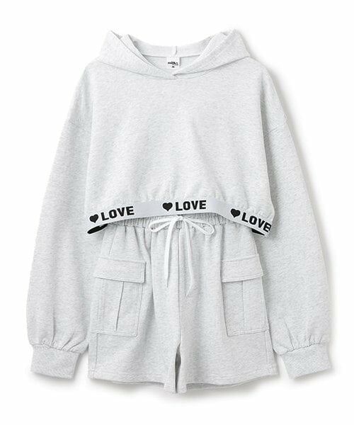 Pupil House / ピューピルハウス パーカー | 【milkycoast】裾ロゴゴムトレーナーパンツSET（シロ杢）