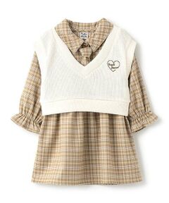 Pupil House / ピューピルハウス ミニ丈・ひざ丈ワンピース | レイヤード風ネクタイワンピース