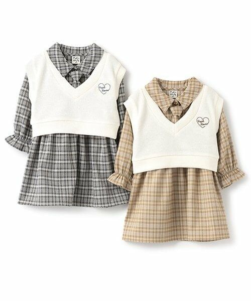 Pupil House / ピューピルハウス ミニ丈・ひざ丈ワンピース | レイヤード風ネクタイワンピース | 詳細14