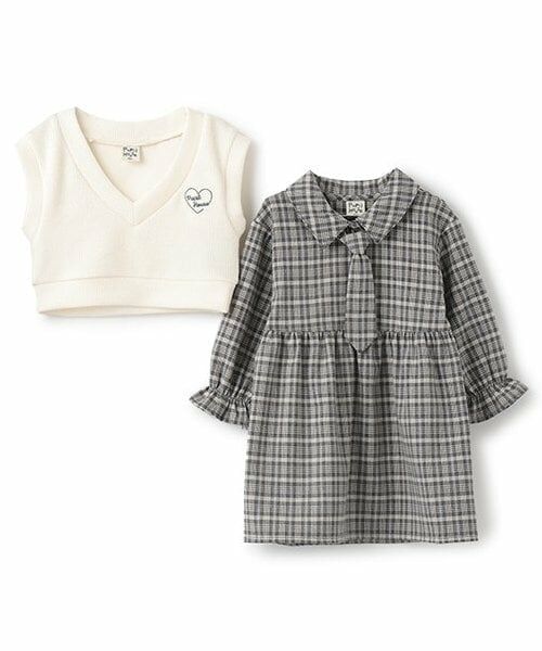 Pupil House / ピューピルハウス ミニ丈・ひざ丈ワンピース | レイヤード風ネクタイワンピース | 詳細2