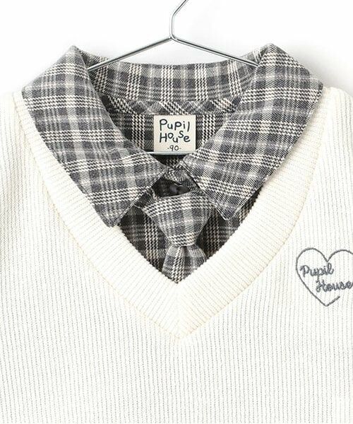 Pupil House / ピューピルハウス ミニ丈・ひざ丈ワンピース | レイヤード風ネクタイワンピース | 詳細3