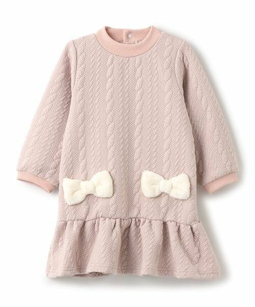 Pupil House / ピューピルハウス ミニ丈・ひざ丈ワンピース | ジャガードワンピース（ピンク）