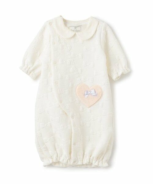 Pupil House / ピューピルハウス ロンパース | ハートポシェット２ウェイオール（オフ ホワイト）