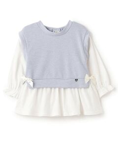 Pupil House / ピューピルハウス その他トップス | ニットベストドッキング無地チュニック