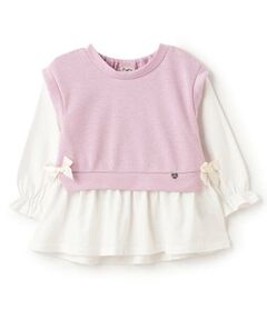 Pupil House / ピューピルハウス その他トップス | ニットベストドッキング無地チュニック