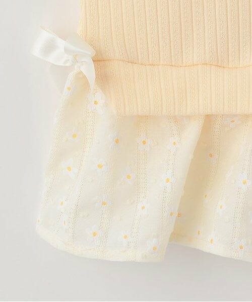 Pupil House / ピューピルハウス その他トップス | ニットベストドッキング無地花柄チュニック | 詳細4