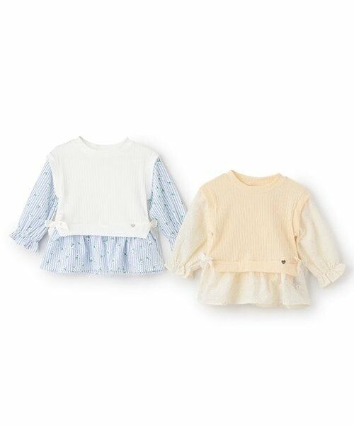 Pupil House / ピューピルハウス その他トップス | ニットベストドッキング無地花柄チュニック | 詳細7