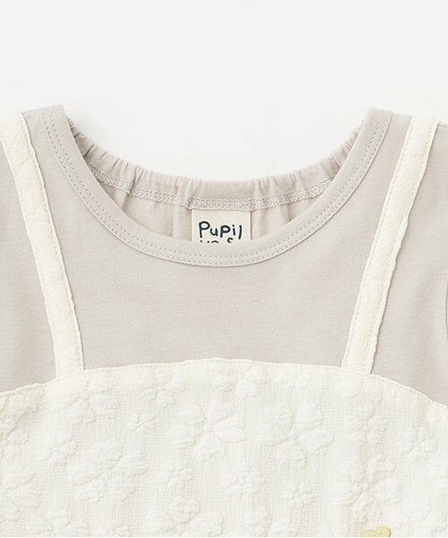 Pupil House / ピューピルハウス ミニ丈・ひざ丈ワンピース | ぽこぽこフラワージャガードドッキングワンピース | 詳細2