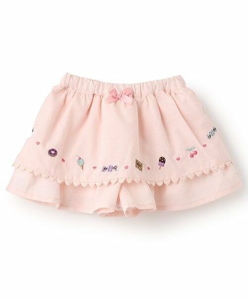 Pupil House / ピューピルハウス ショート・ハーフ・半端丈パンツ | フリルキュロット（ピンク）