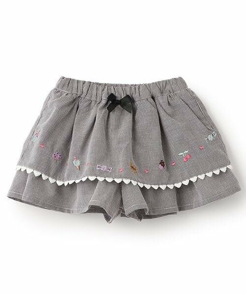 Pupil House / ピューピルハウス ショート・ハーフ・半端丈パンツ | フリルキュロット（黒）