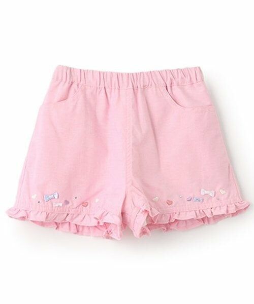Pupil House / ピューピルハウス ショート・ハーフ・半端丈パンツ | 裾フリルショートパンツ（ピンク）