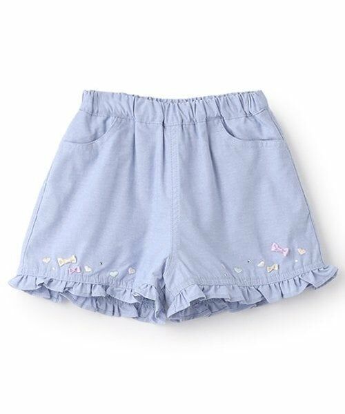 Pupil House / ピューピルハウス ショート・ハーフ・半端丈パンツ | 裾フリルショートパンツ（サックス）