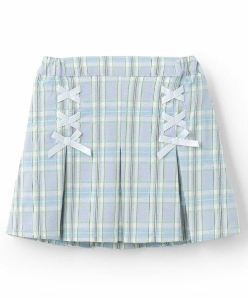 Pupil House / ピューピルハウス ミニ・ひざ丈スカート | ボックスプリーツ編み上げSK（サックス）
